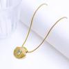Fashion Design Shell Square Diamond Necklace Female Personality Simple Temperament Titanium Steel Clavicle Chain Versatile And Does Not Fade