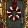 Mixed-Size Flocking Ball Christmas Wreath with a Soft-Finish Look, Rounded Holiday Decoration for Balconies, Entryways and Party Backdrops