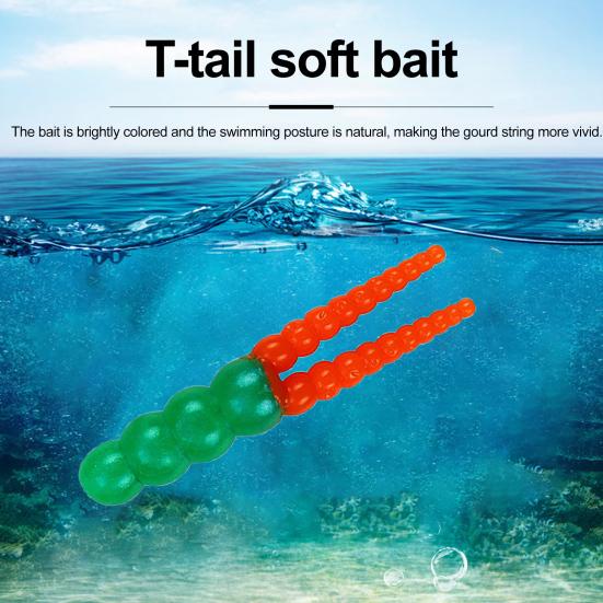 20Pcs 5CM/2G Soft PVC Worm Bait Fork Tail Two-color Bionic Artificial Worm Lure Swimbait Saltwater Freshwater Fishing Accessories
