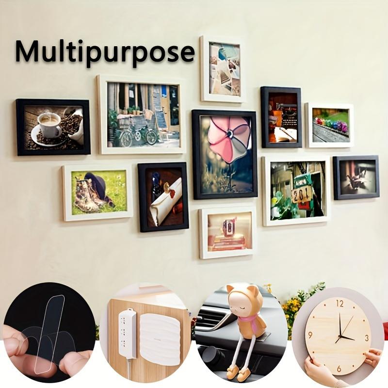 60Pcs/Box Double Sided Mounting Sticky Wall Strips Clear Mounting Strong Sticky Wall Strips Transparent Tape Without CroppingPinstriping Tape 3