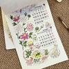 2027 Wall Hanging Calendar Pre-punched Holes Hand Drawn Afternoon Tea Floral Patterns for Home Use