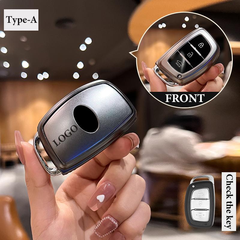 Car Key Case Durable Car Key Cover Remote Car Key Case for Hyundai Sonata Tucson Elantra Verna (as the picture,75*35*20mm)