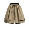2024 Summer Plus Size Women's Elastic High Waist A-line Loose Casual Shorts