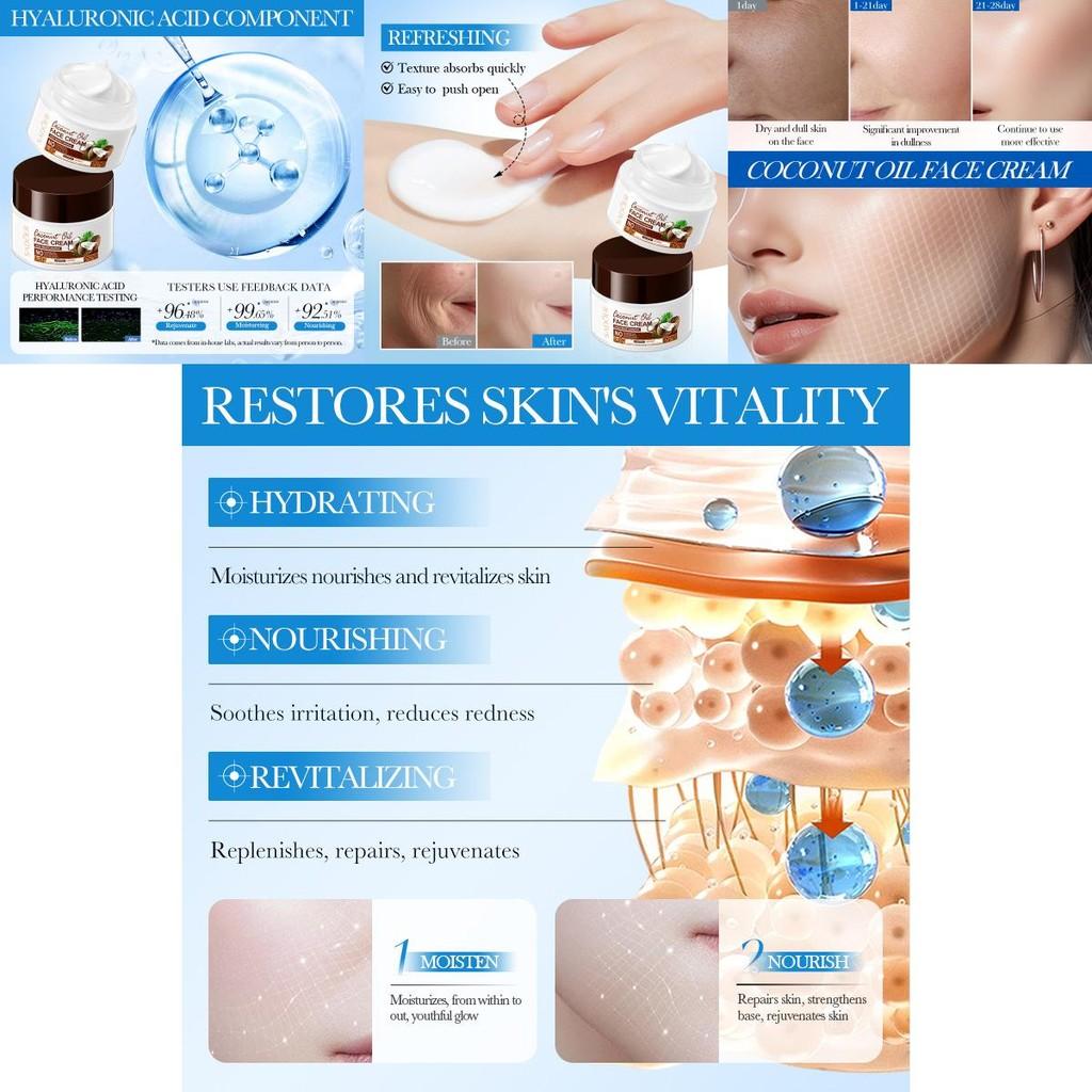 Sadoer Coconut Oil Nourishing Moisturizing Cream Ideal For Hydration And Skin Softening 50g