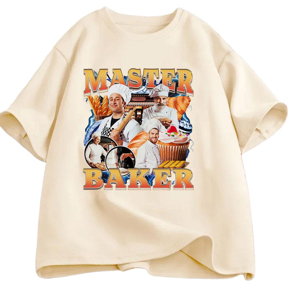 

Master Baker Fun Meme Pattern Tshirt Summer Mens Womens Casual Cotton Fashion Harajuku Oversized Street Wear Y2K Tshirt Top M