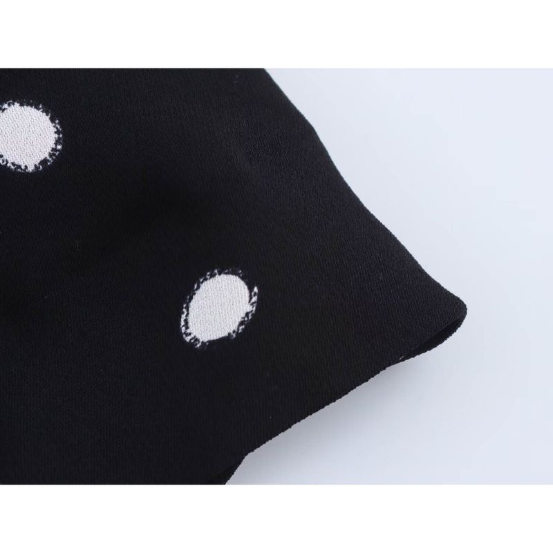 Kaslead New Women Clothes Western Style Versitile Fashion Polka Dot Neck Collar Top 3559564