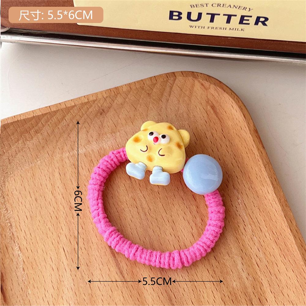 5PCS New Cute Cartoon Candy Bean Hair Rope Hair Clip, Sweet Girl's Heart Rope, Elastic Band, Versatile Hair Accessory