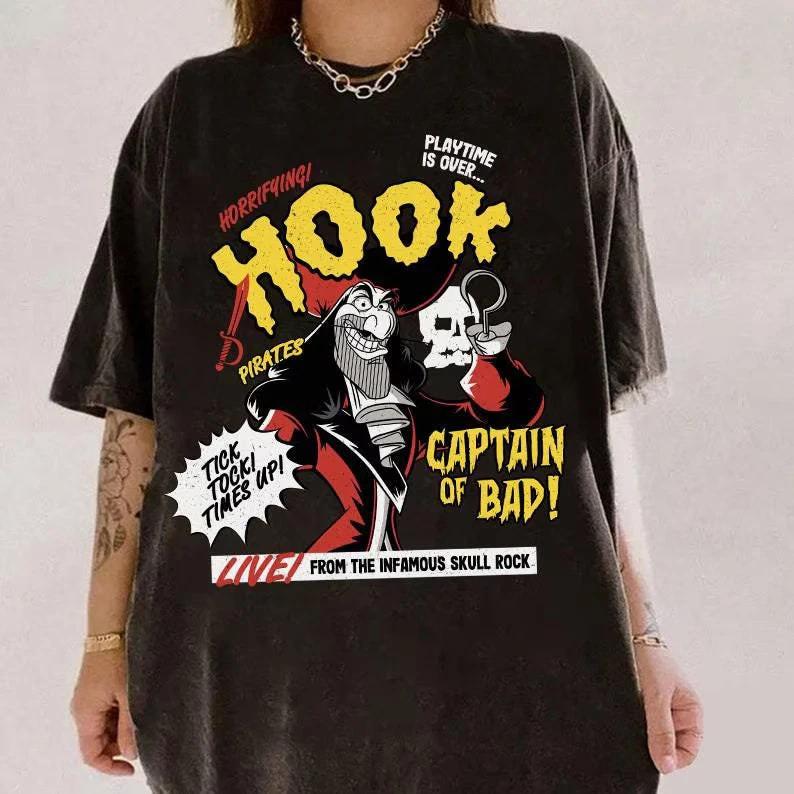 Peter Pan Captain Hook Pirates Black TShirt S