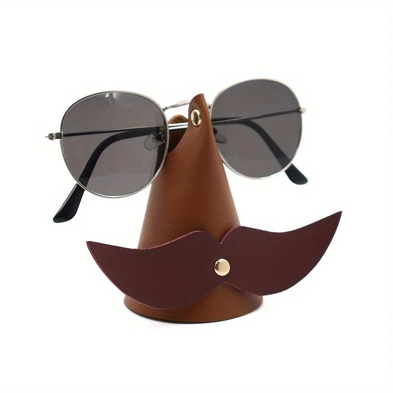 

Creative Big Beard Style Eyeglass Holder Home Office Desktop Ornament Fun Decorative Display Stand темно-коричневого
