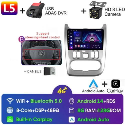 Android 13 2 din Radio Car Multimedia autoradio Pentru Renault Logan 1 Sandero 2009-2015 Dacia Duster Carplay 4G GPS 2din fără DVD