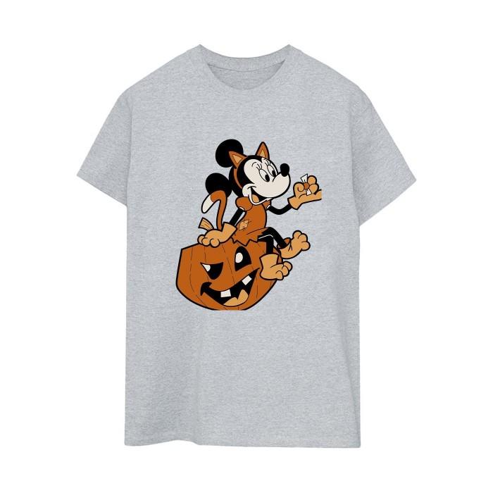 Mickey Mouse Womens/Ladies Minnie Mouse Cat Cotton Boyfriend Halloween T-Shirt