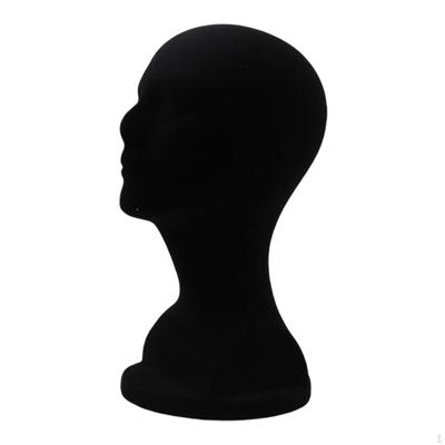 Mousse floquée Mannequin homme Tête Modèle Chapeaux Casquettes Support d'affichage Portable Professionnel Multi