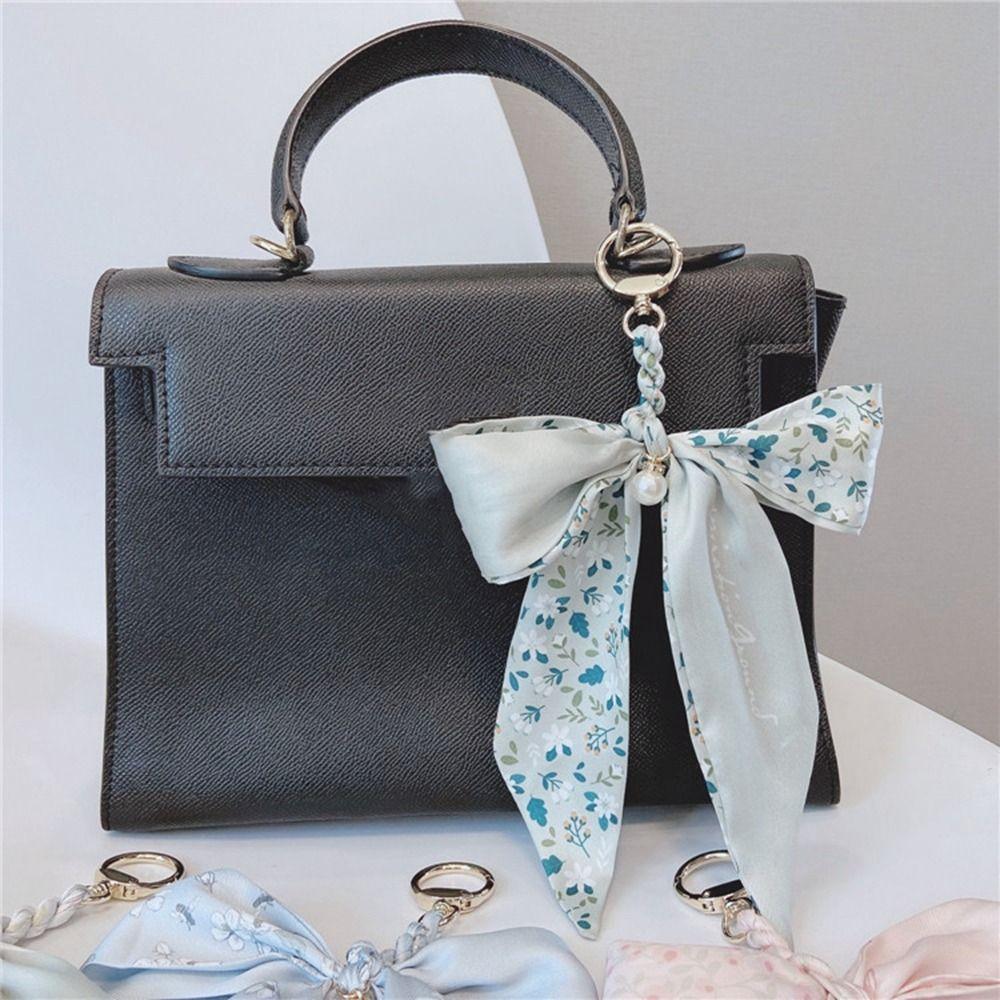 Flower Scarf Bow Keychain Pearl Bag Accessories Headset Pendant Bowknot Bag Pendant  Girl