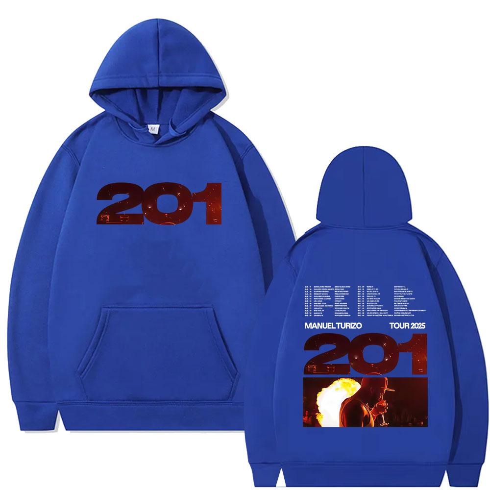 Manuel Turizo Album 201 Tour Hoodie Men Hip Hop Fashion Oversized Pullover Hoodies Men's Casual Cotton Vintage Sweatshirt