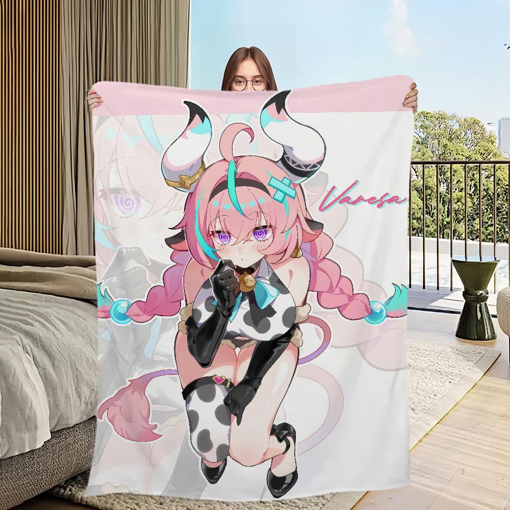 warm comfort soft Varesa plush blanket for sofa living room office NEW bedroom travel Genshin Impact gift single-sided printed