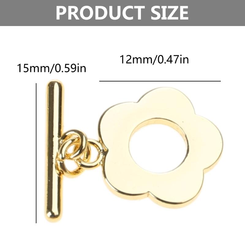 5Sets Flower Toggle Clasps Connector T-bar Necklace Bracelets Clasps Jewelry Making Findings Accessories Easy To Use