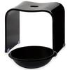 Kuai Acryl Badezimmerstuhl und Schüssel Set, Badehocker und Waschbecken, 30cm hoch (Schwarz)