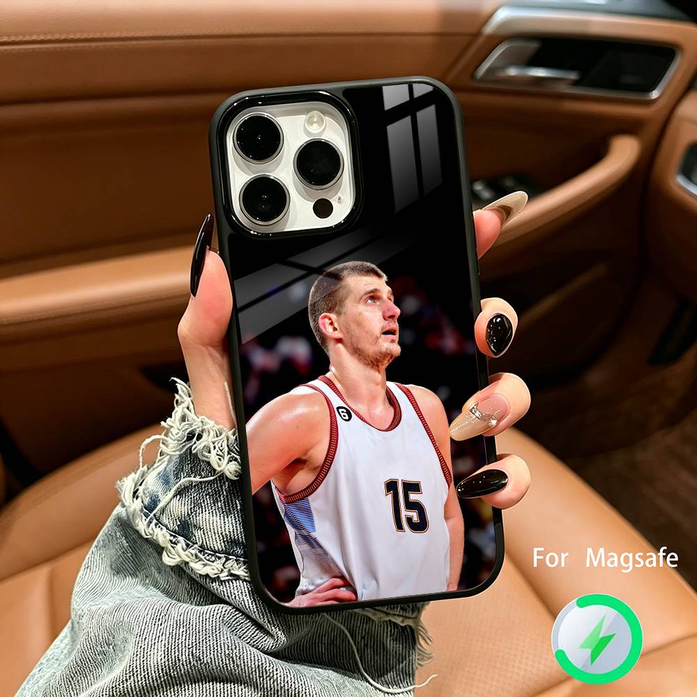 N-Nikola- Jokic 15 MVP Wireless Charging Phone Case Compatible with iPhone 17/16/15/14/13/12/11
