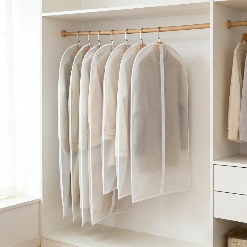 Zipper Closure Garment Cover Transparent Fully Enclosed Dust Proof Hanging Storage Bag For Suit Blazer Coat Wedding Dress