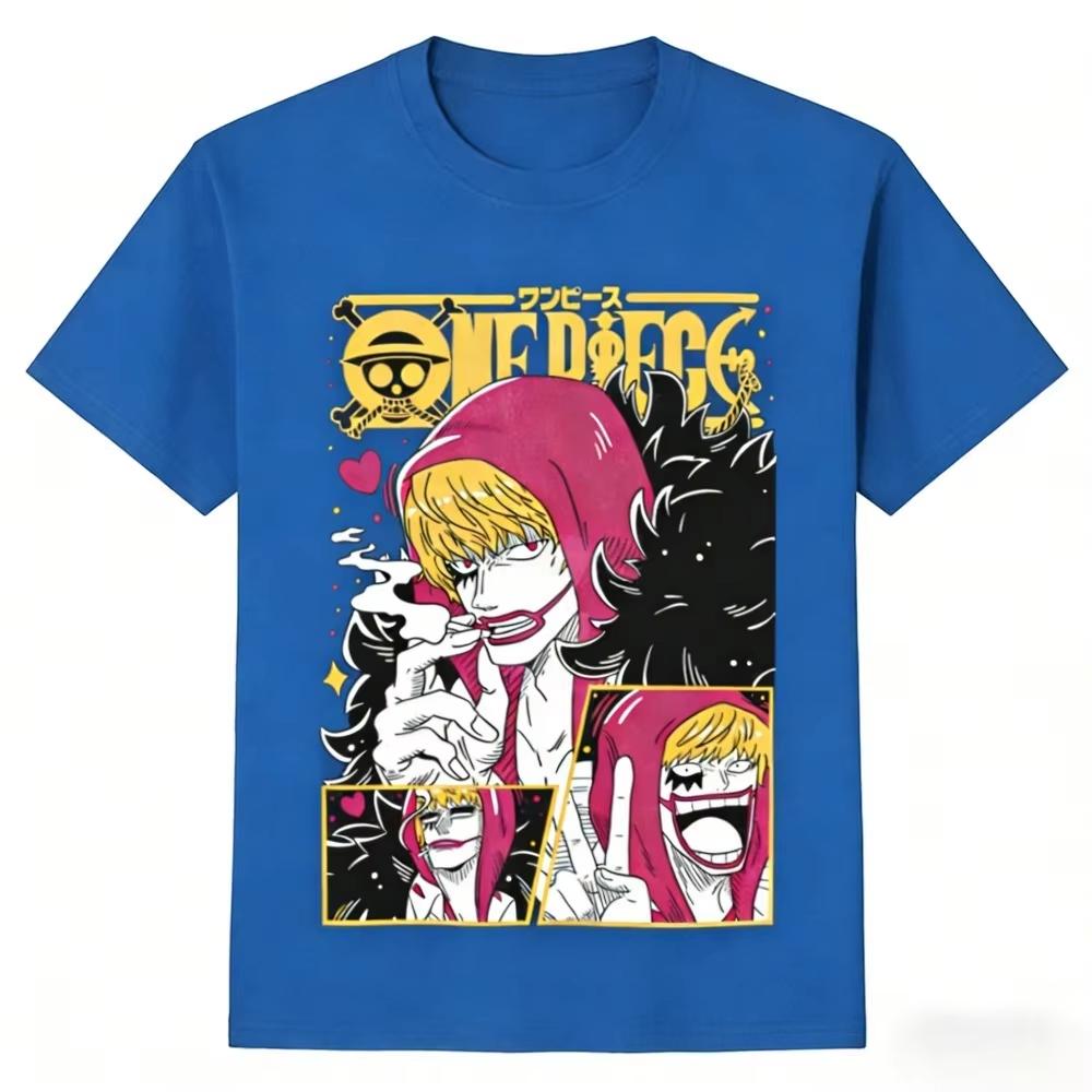 2026 Summer New Popular Unisex T‑Shirt with One Piece Donquixote Rosinante Anime Printed Casual Women And Men T-shirt