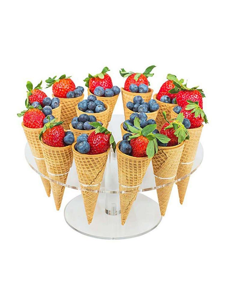 1 pc 16 hole acrylic transparent ice cream rack, cone cone display rack, cake cone rack, popcorn flower rack, .