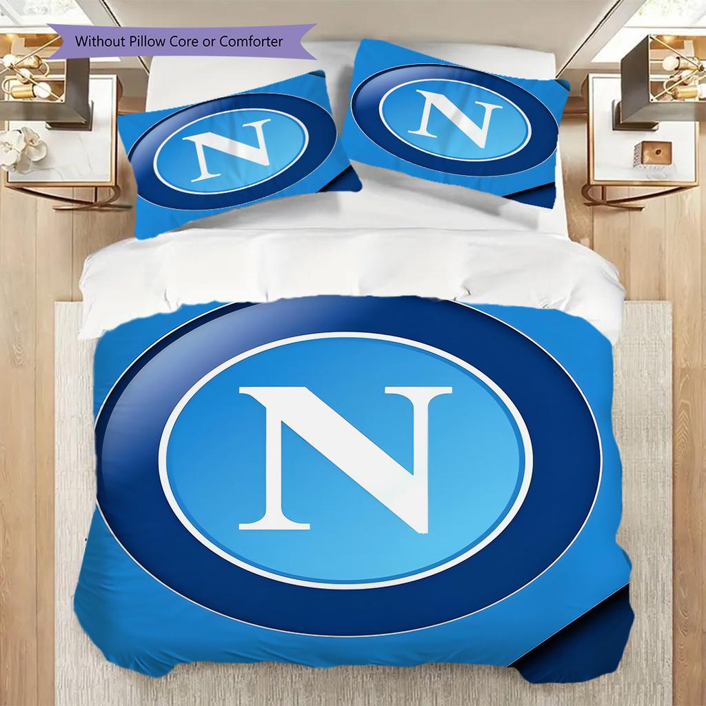 Set Copripiumino Trapuntato con Fantasia SSC Napoli Federa Decorazione per la Casa Regalo di Compleanno (1 * copripiumino + 2 * federa, senza nucleo)