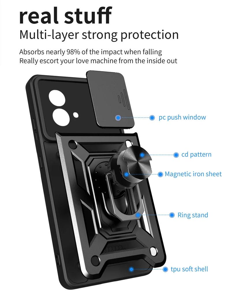 Pentru Carcasă Motorola G84 G54 G14 E13 G73 G53 G13 G23 E22 G62 G32 G22 G52 G60 G30 G10 G51 Suport Inel Magnetic Stand Husă de Protecție