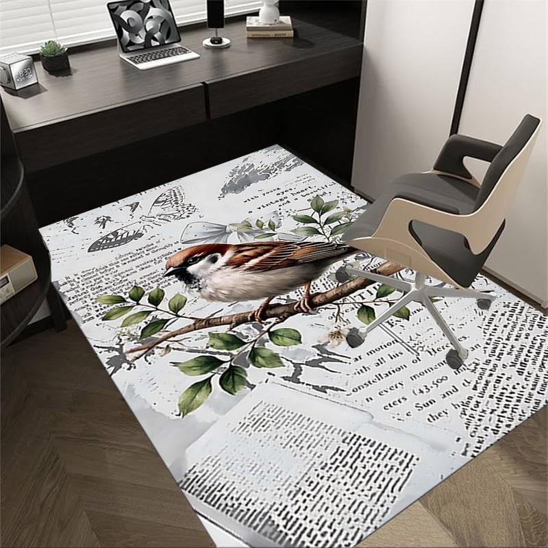 

1PC Bird Plant Non-Slip Floor Carpet Compatible for Office&Living Room&Dining room - Flat-Weave Machine- Soft & Pattern-E266 60cm by 90cm