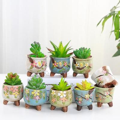 Zahradní keramický květináč se sukulentními rostlinami Roztomilý květináč na bonsai pro ozdoby na kaktusovou vázu