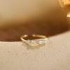 Cold Wind And Water Drop Zircon Ring Women'S Fashion Gold-Plated High-End Sense Can Be Stacked Open Ring Girlfriend Style