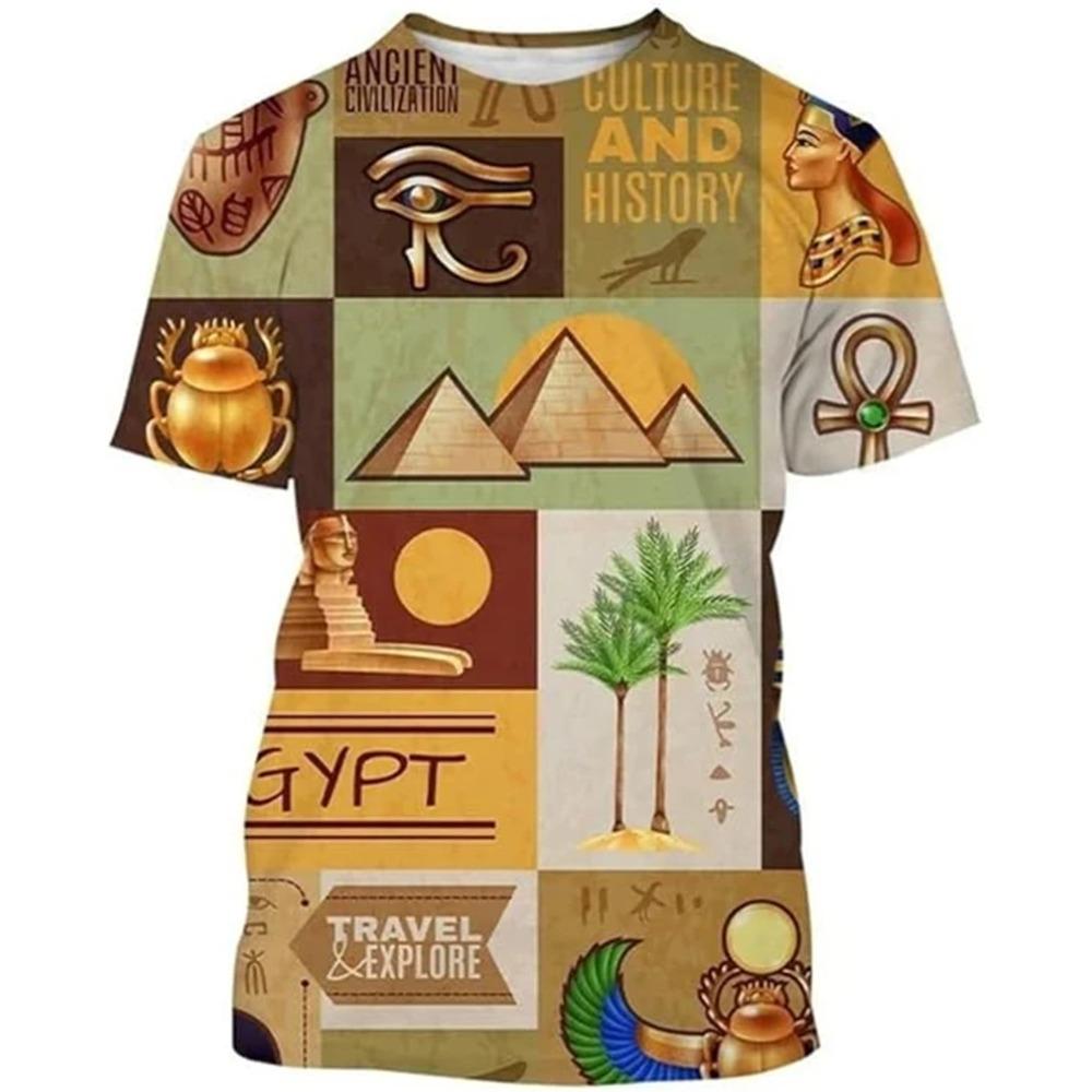 

Vintage Ancient Egypt 3D Printed T-shirt Men s Women s Summer Casual Short Sleeve Tshirts Fashion Street Round Neck Tee Tops 160 (13T-14T)Kids