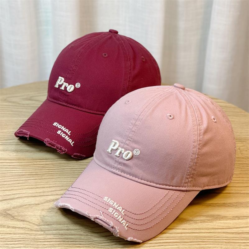 New Style Korean Version of Baseball Cap for Women Small Hard Top Showing Face Stylish Peaked Cap with Big Face and Wide Brim