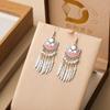 Fashion Bohemian Enameled Flower Geometric Earrings For Women Vintage Boho Ethnic Metal Leaf Tassel Drop Dangle Earrings Jewelry