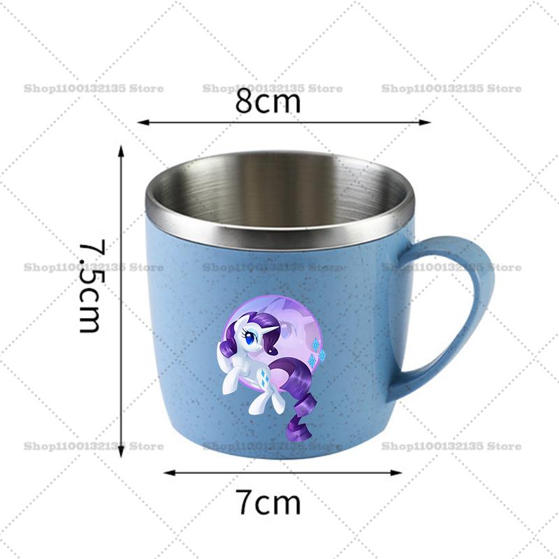 My Little Pony Water Bottle Kawaii Stainless Steel Cups Handle Coffee Milk Mug Tea Drink Home Office Gift Women for Kid Friendly Entertaining Fun Play