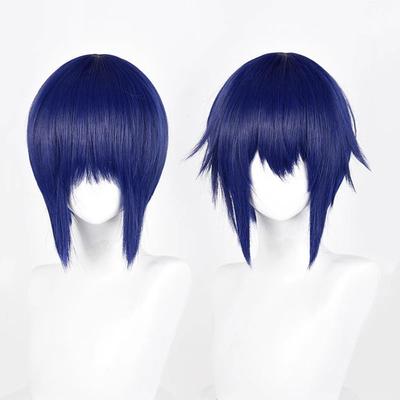 Tsukiyomi Ikuto Cosplay-Perücke, hochwertige Anime-Perücke, dunkelblau, kurz, hitzebeständig, Kunsthaar, Halloween-Party-Perücke + Perückenkappe