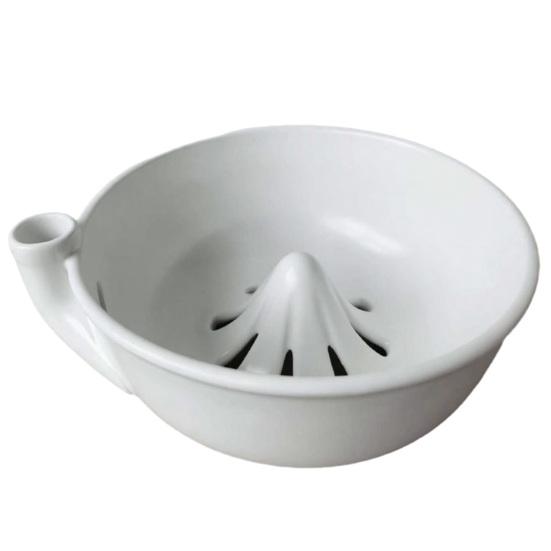 Glazed Ceramic Berry Basket Self Spinning Washing Bowl, 360 Degree Vortex Cleaning And Flower Shaped Fruit Rinse Bowl Drain Spinner, Vegetable