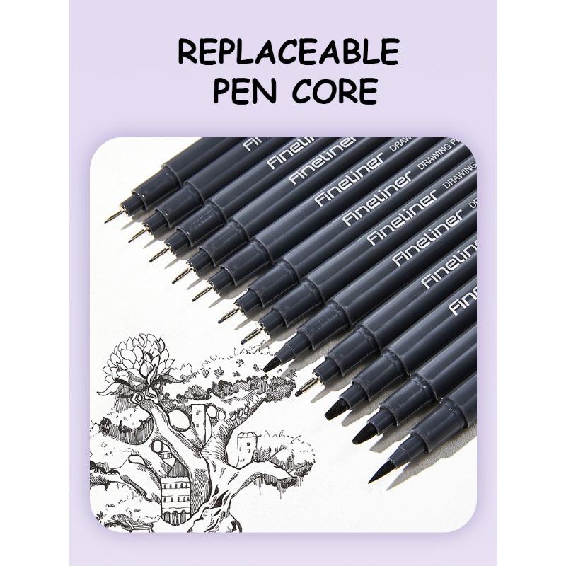 12 Stück beliebter Nagellack-Graffiti-Nadelstift-Werkzeug schnelltrocknend wasserdicht Ziehlinie Nagel handgezeichnete Linie Comic-Design Marker