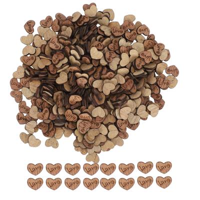 300 Stück Holzherz Konfetti Natur Handwerk DIY Ornament Valentinstag Hochzeitsdekoration