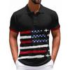 Fashionable Men's Casual Independence Day Printed Neck Short Sleeve Top