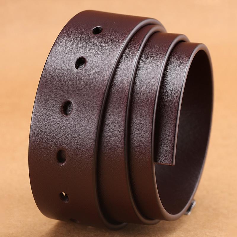 

3.5 Первый слой чистая коровья кожа Мужской ремень без промежуточного слоя Кожаный ремень без пряжки Кожаный ремень из древесной пасты Ретро Автоматическая пряжка Ремешок 110~ 130cm average size shipment