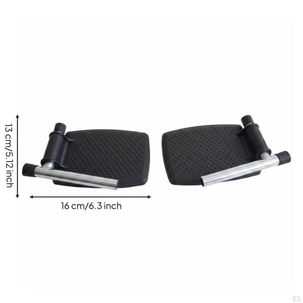 Wheelchair Footrest Pair Black Replacement Footplate Easy to Install