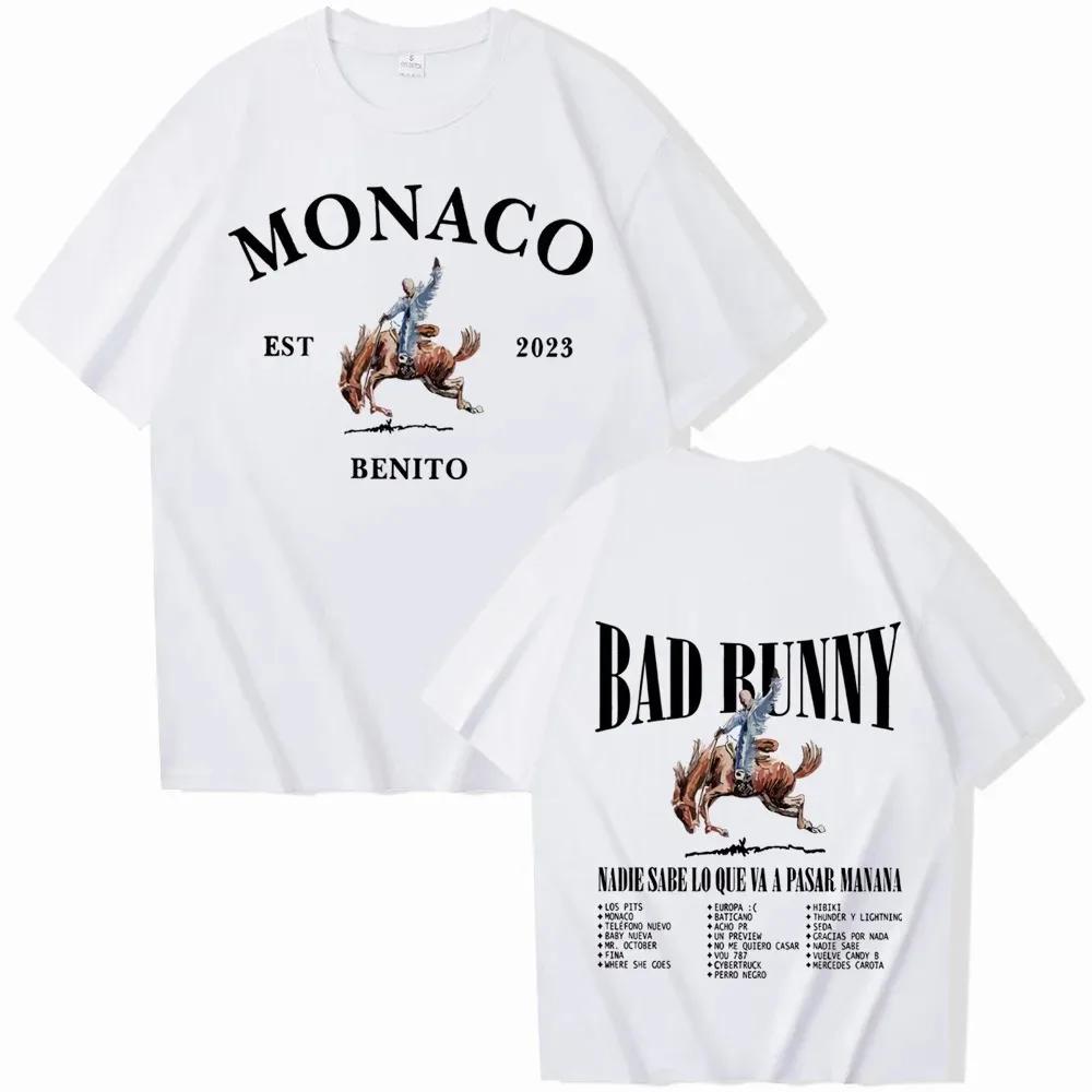 Bad Bunny Nadie Sabe Lo Que Va A Pasar Manana T-Shirts Harajuku O-Neck Short Sleeve Man Woman Shirts Fans Gift