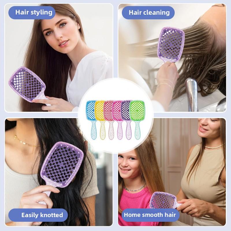 Rosa Kopfhaut-Massagekämme Haarbürste Antistatisch Nass Trocken Lockig Entwirrkamm Haarbürste Salon Haarstyling-Werkzeug für Frauen Männer Neu