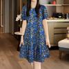 ZANZEA Women Casual Round Neck Short Sleeve Summer Floral Dress