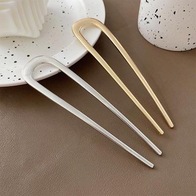 Enamel U-shaped Metal Hairpin: Large Ancient Style for Daily Use