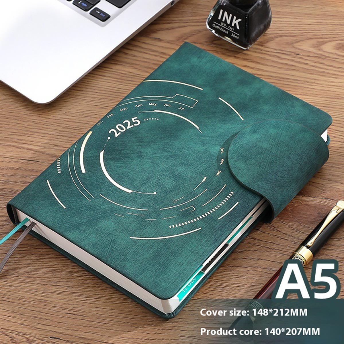 

Ежедневник для студентов формата А5, ежедневник на 2025 год, планировщик на 365 дней с пряжкой, утолщенная книга для записей деловых встреч, памятки, 202 листа, 404 страницы A5