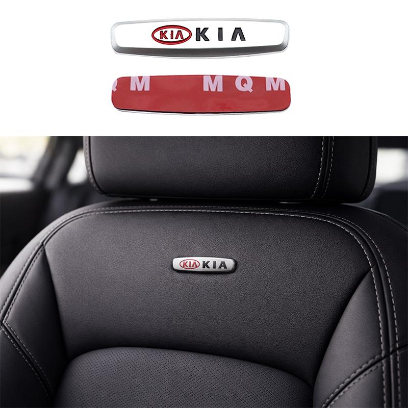 AIJ1 2pcs/1pair kia metal Car seat Emblem Car Internal Clips Console Decoration Badge Sticker Car Emblem styling Accessories