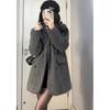 Women's Korean Mid-Length Loose Woolen Coat - Elegant Autumn/Winter Jacket