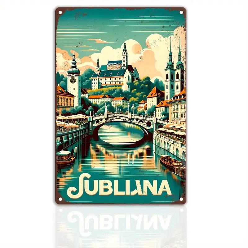 Vintage Travel The World Metal Sign MALAGA CROATIA FLORIDA Retro Poster Home Bar Room Pub Cafe Hotel Club Wall Decor Gift