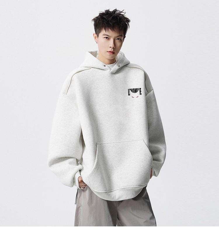 Men's Autumn American Brand Devil Cat Print Hoodie, Heavyweight & Trendy Stiff Sweatshirt, Cleanfit Base Layer.